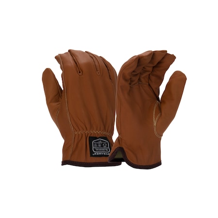 Pyramex Drivers Gloves, Premium Grain Goatskin, White, L 1 PR GL3010CKL